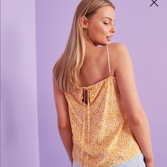 SELECTED Femme NWT Slfjalina strappy tank top keyhole back in pink chalk sz 6 - Picture 2 of 9